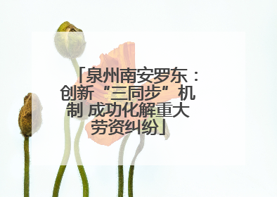 泉州南安罗东：创新“三同步”机制 成功化解重大劳资纠纷